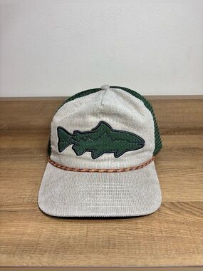 Patagonia Fly Catcher, Fitz Roy Trout Corduroy Snapback Hat Cap in Seabird Grey